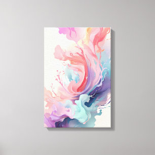 Em Tela Sinfonia Pastel: Impressão de Flor Desabrochada Fl