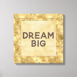 Em Tela Sonho de Impressão de Girafa Glitter Dourado