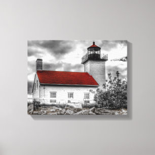 Em Tela Stormy Skies - Impressão do Farol de Michigan