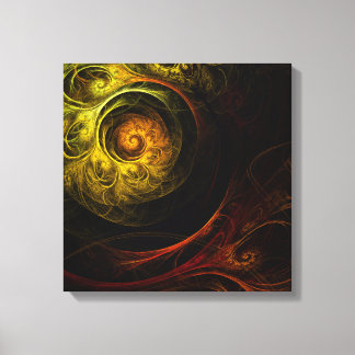 Em Tela Sunrise Floral Vermelho Abstrato Quad Impressão