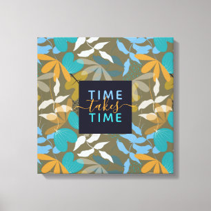Em Tela Tempo Floral Leva Impressão de Time Faux