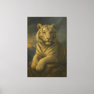 Em Tela Tigre Branco Majestoso – Impressão de Arte Refinad