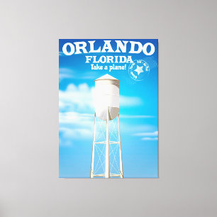 Em Tela Torre de água de Orlando, Flórida, impressão de vi