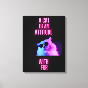 EM TELA UM GATO É UMA ATITUDE COM IMPRESSÃO DE GATO DE PEL