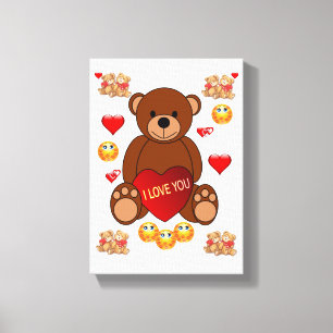 Em Tela Urso de Teddy do Namorados de Impressão de Telas E