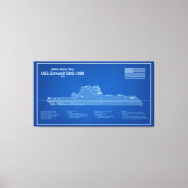 Em Tela USS Zumwalt - Entrega de planos de impressão Bluep