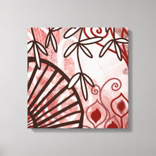 Em Tela Velo Carmesim – Impressão de Arte Botânica Abstrat