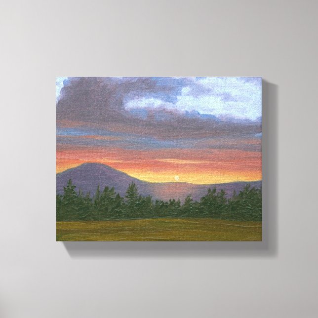 Em Tela Vermont Mountain Sunset Landscape Impressão (Frente)