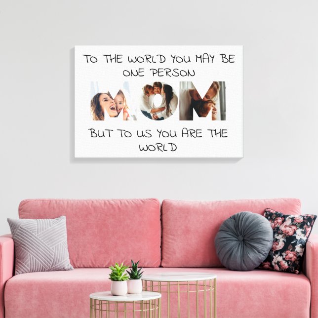 Em Tela Você é o mundo - impressão personalizada do MOM (Insitu(Sala de estar))