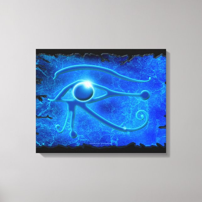 Em Tela WADJET EYS DE HORUS Blue Fantasy Impressão (Frente)