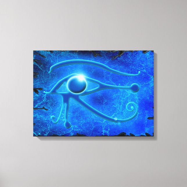 Em Tela WADJET EYS DE HORUS Blue Fantasy Impressão (Frente)