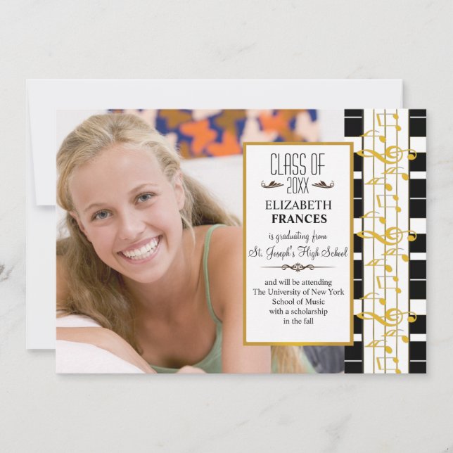 Em um Anúncio de Graduação de Foto de Nota Feliz (Frente)