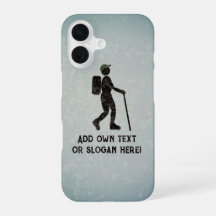 Em uma caminhada com mochila e adesivo - seu sloga