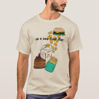 Em uma camisa da dieta da Ver-Comida