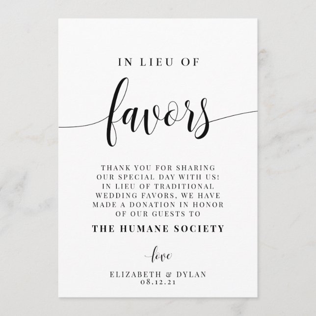 Em Vez De Um Cartão De Mesa De Casamento (Frente)