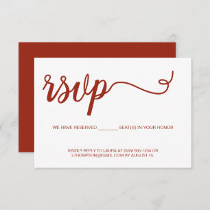 Email de Script Chic RSVP Reservado Casamento de S
