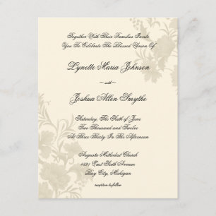 Embaixada Floral Ecru Creme Convites para Casament