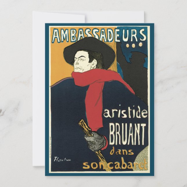 Embaixadores, Aristide Bruant por Toulouse Lautrec (Frente)