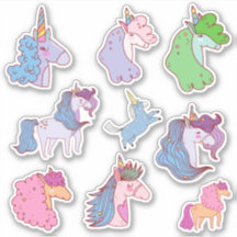 Embalagem adesivo pastel de unicórnios