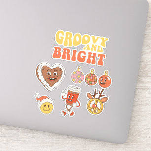 Embalagem com adesivo de Natal em Groovy