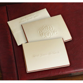 Embalagem de 25 Cartões de Nota Dobrados com Borda