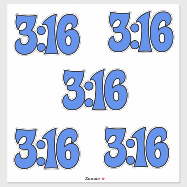 Embalagem de 3:16, 5 adesivos (Folha)