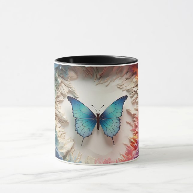 Embalagem de caneca 3D com borboleta (Centro)