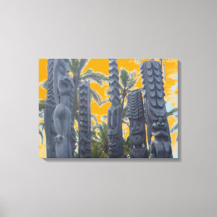 Embalagem de canvas de estátua tropical de homens