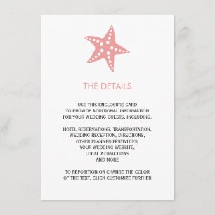 Embalagem de Convite para Casamento Starfish, rosa