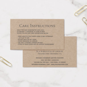 Embalagem de vestuário Kraft Washing Care editável