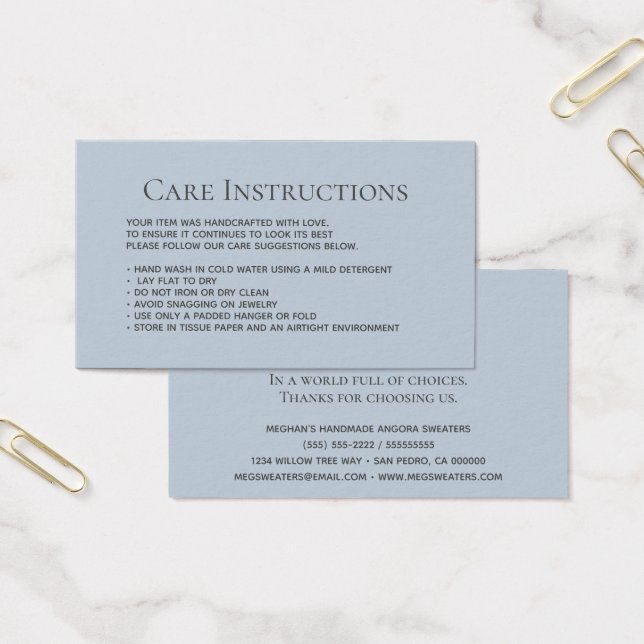 Embalagem de vestuário para lavagem de roupa azul  (Escritótio)