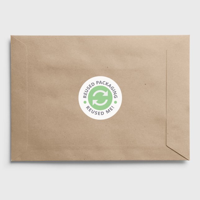 Embalagem reutilizada - Adesivo reutilizado (Reused packaging - Reused me Sticker)