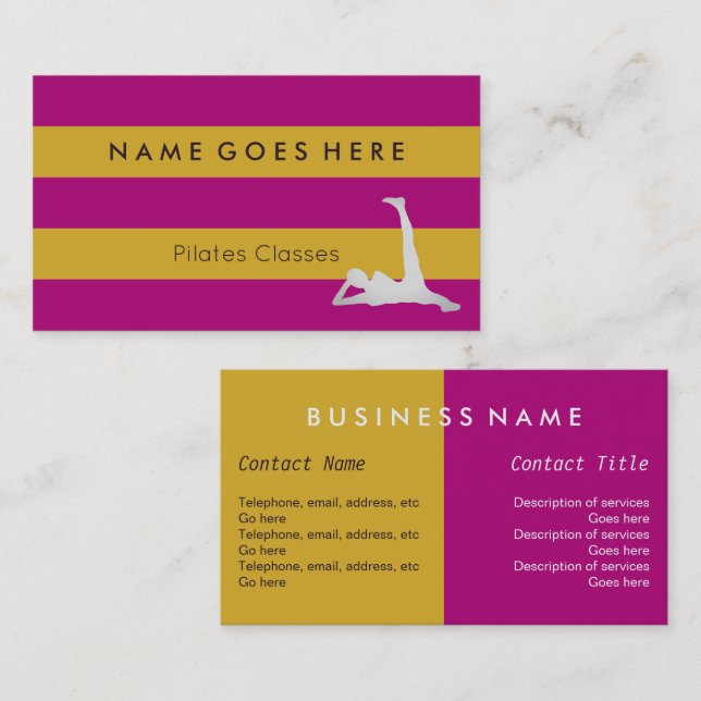 "Embandeira" cartões de visitas de Pilates (Frente/Verso)