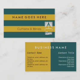 "Embandeira" cortinas e cega cartões de visitas