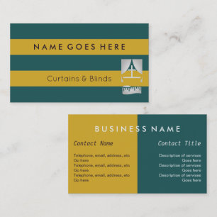 "Embandeira" cortinas e cega cartões de visitas