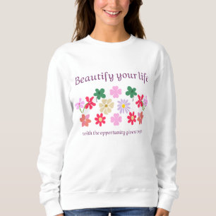 Embelezar a Sua Vida Camiseta com Design Floral Co