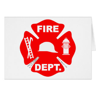 Emblema do departamento dos bombeiros - cartão