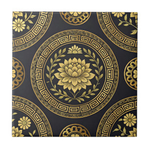 Emblema Dourado Mandala Lotus de Luxo