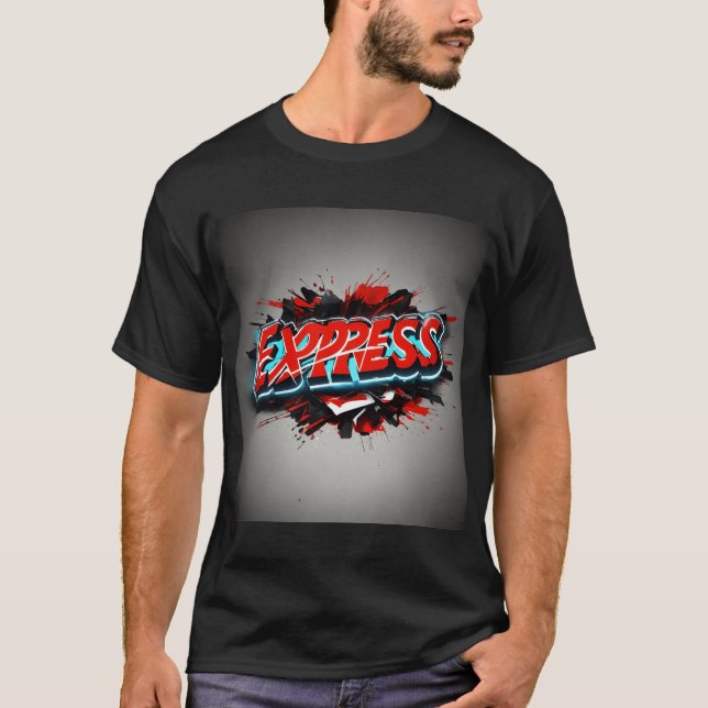 Emblema expressivo: Camisa masculina com logotipo  (Frente)