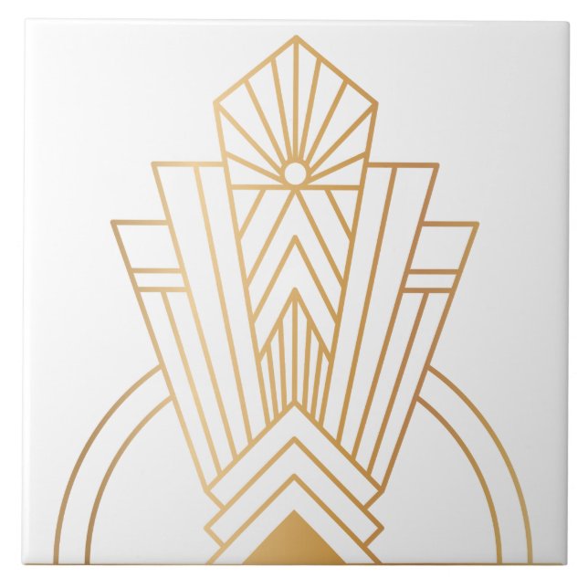 Emblema Luxuoso Art Déco em Ouro e Preto com Explo (Frente)