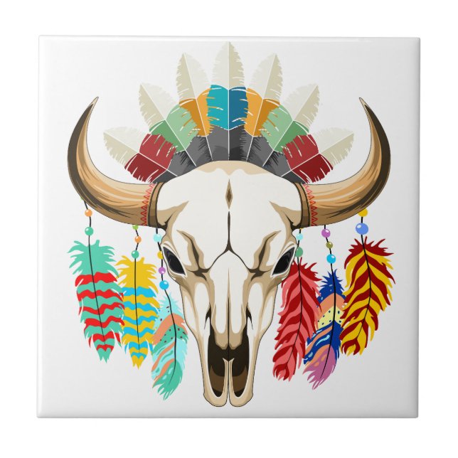 Emblema Nativo Americano de Crânio de Búfalo (Frente)