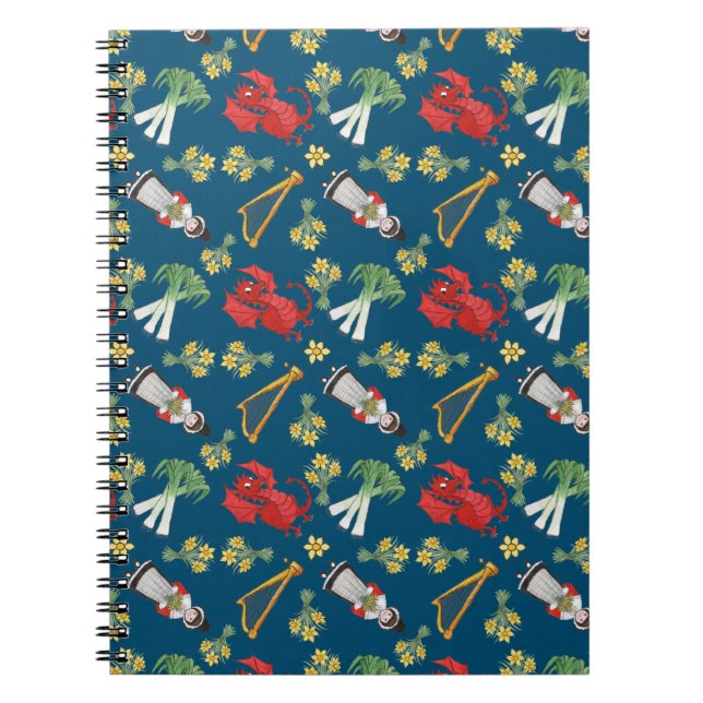 Emblemas de Galês do divertimento no caderno (Frente)