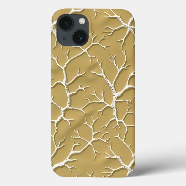 Embossed Khaki Branch iPhone Case Design (Verso)