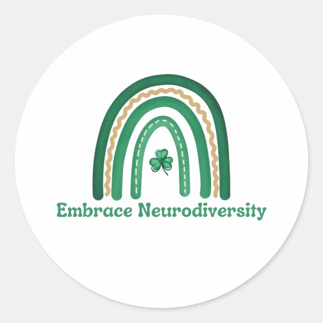 Embrace o adesivo redondo da neurodiversidade (Frente)