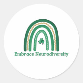 Embrace o adesivo redondo da neurodiversidade