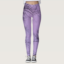 Embraço delicado de inverno: Leggings da copa lila
