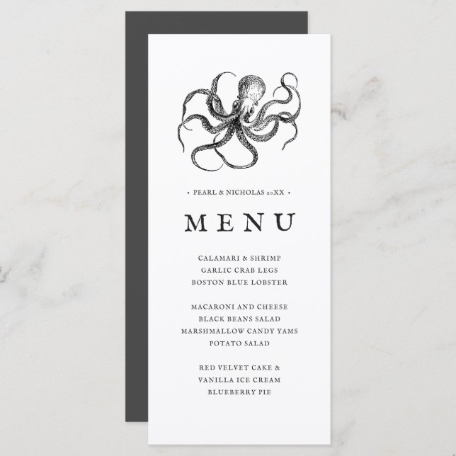Embraço do Amor | Menu Octopus Themed (Frente/Verso)