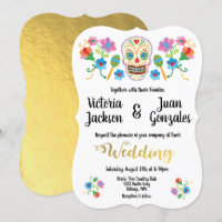 Embroiderme Açúcar Crânio Mexicano Convites para C