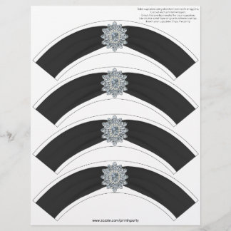 Embrulho de Cupcake Glitz e Glamour - Preto