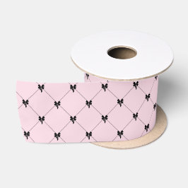 Embrulho de Presente com Laço Rosa e Preto
